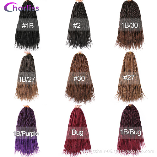 Wholesale Long 18''Black Blonde  Jumbo Crochet Braids Hair Synthetic Senegalese Twist Hair Braiding  Extension For Women